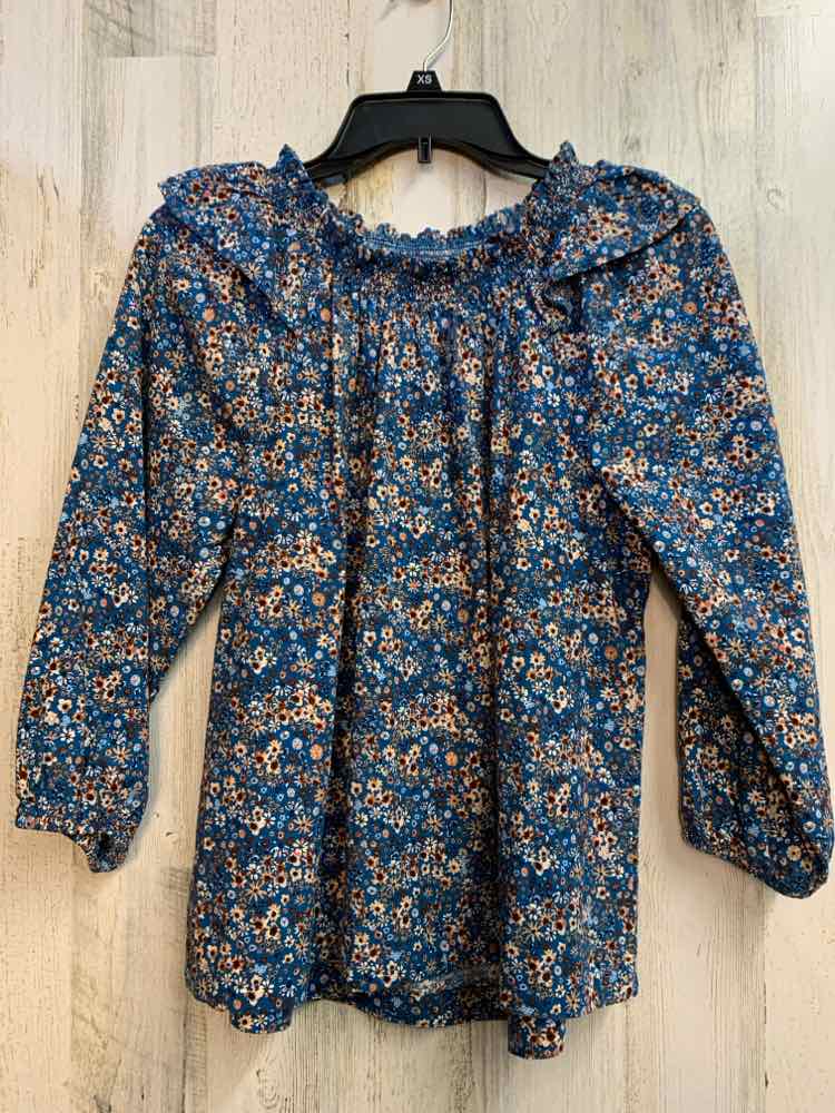 PRE-OWNED SONOMA Tops Size S BLU/TAN Floral LONG SLEEVES TOP