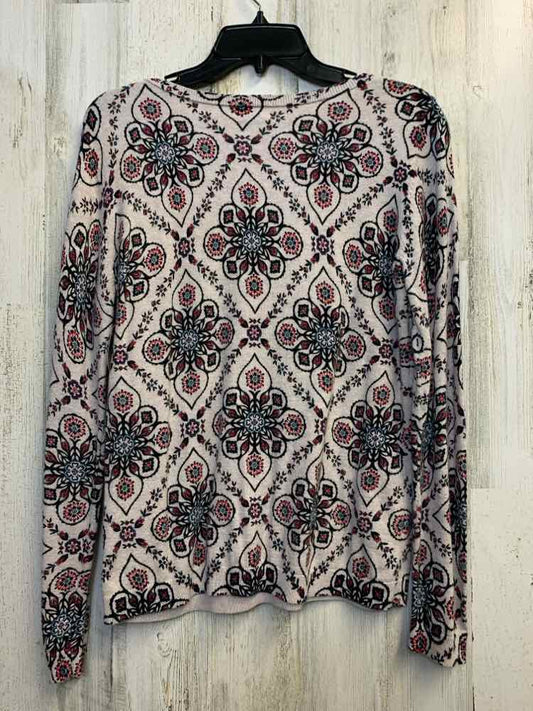 PRE-OWNED OLD NAVY Tops Size L CREAM/RED/GRN Floral LONG SLEEVES TOP