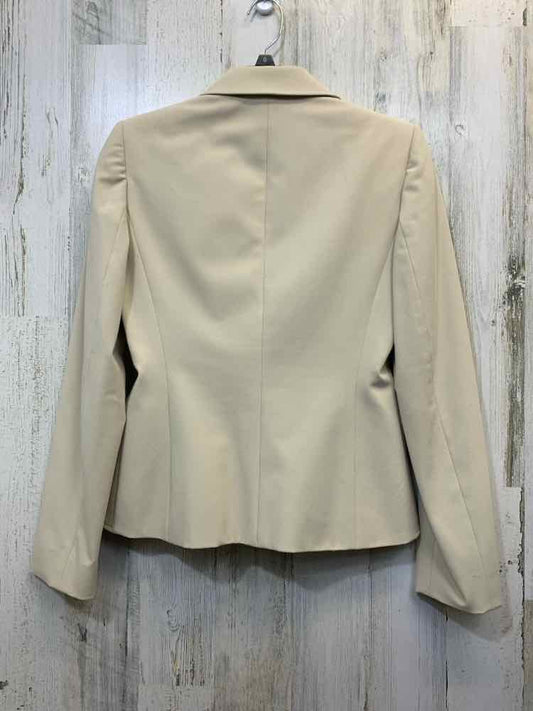 PRE-OWNED ISABELLA DE MARCO Size 2 Cream Solid BLAZER Blazer/CREAM BUTTON U