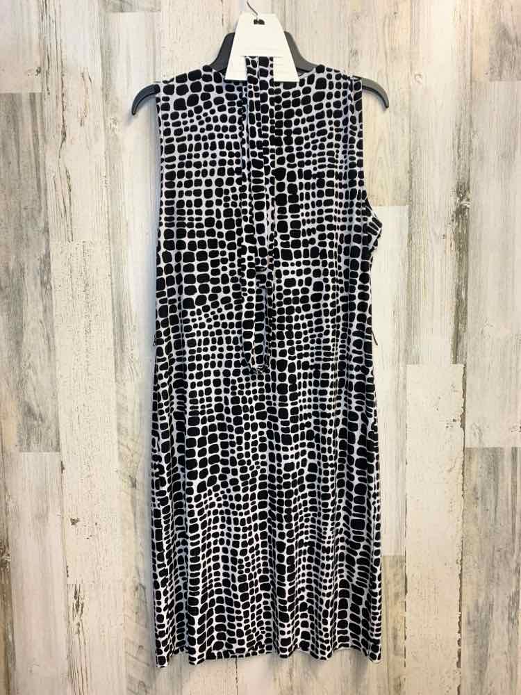 JONES NEW YORK Dresses and Skirts Size L BLK/WHT SPOTS SLEEVELESS Dress
