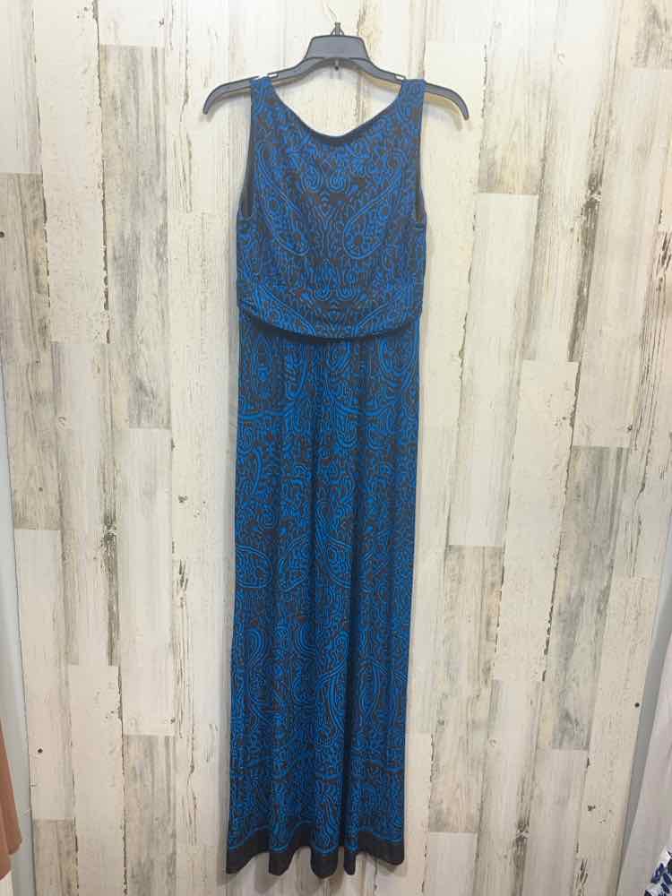 PRE-OWNED CHAPS Dresses and Skirts Size M BLUE/BLACK Paisley SLEEVELESS Dress/V