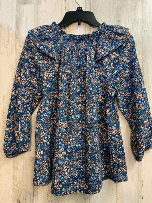 PRE-OWNED SONOMA Tops Size S BLU/TAN Floral LONG SLEEVES TOP