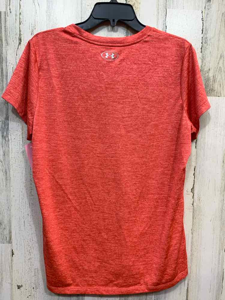 PRE-OWNED UNDER ARMOUR Activewear XL CORAL BRUSH MARKS Activewear TOP/CORAL SHOR