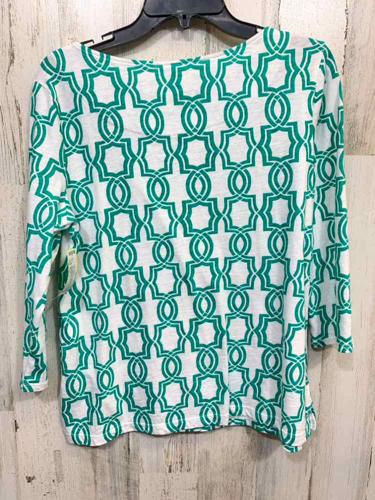PRE-OWNED CHICO'S/GEOMETRIC PRINT 3/4 SLEEVE TEE