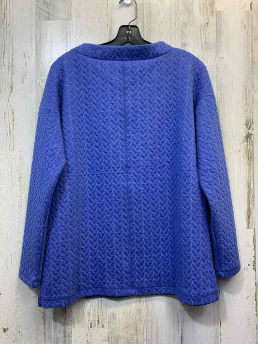 PRE-OWNED TALBOTS Tops Size M Blue QUILT SWEATER Jacket/HIGH NECK BLUE QUILTED L