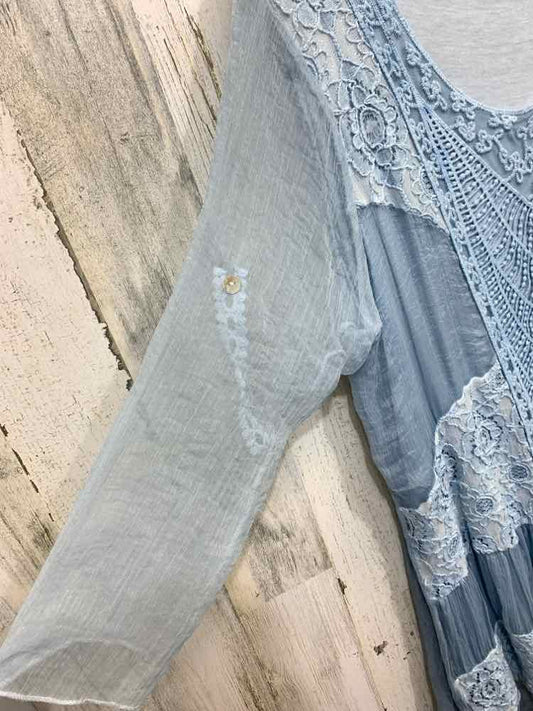 PRE-OWNED SIMPLY COUTURE Tops Size XL BABY BLUE Chiffon 3/4 SLEEVE TUNIC