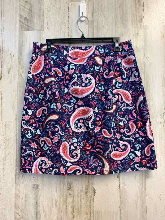PRE-OWNED TALBOTS Dresses and Skirts Size 8 NAVY/RED/ Paisley A-LINE Skirt