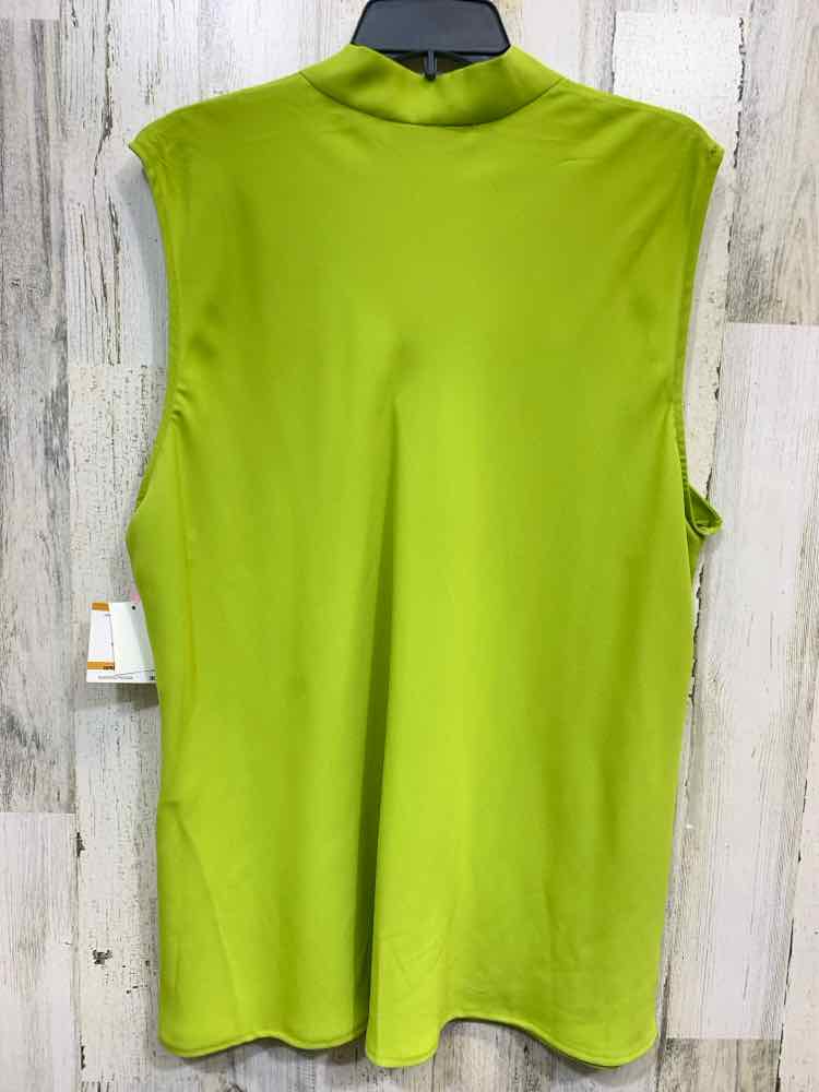 NWT KASPER PLUS SIZES Size 2X LIME Solid SLEEVELESS Blouse/LIME SLEEVELESS TOP.