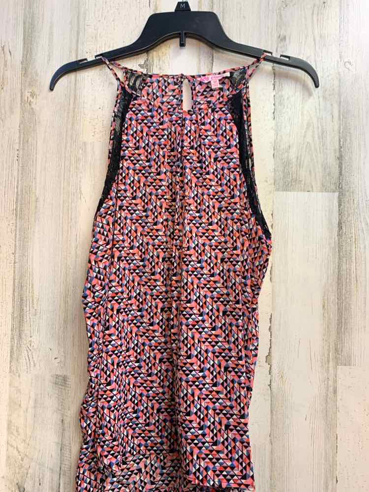 PRE-OWNED CANDIE'S Tops Size M PNK/BLK TRIANGLE SLEEVELESS TOP