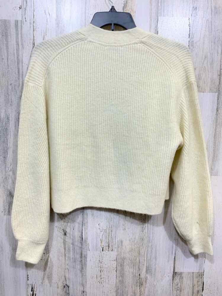 NWT ON 34TH Size S Tops Cream RIB KNIT LONG SLEEVE OPEN CROP Cardigan
