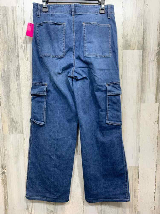PRE-OWNED 1822 Size 10 BOTTOMS Blue WIDE LEG CARGO JEANS