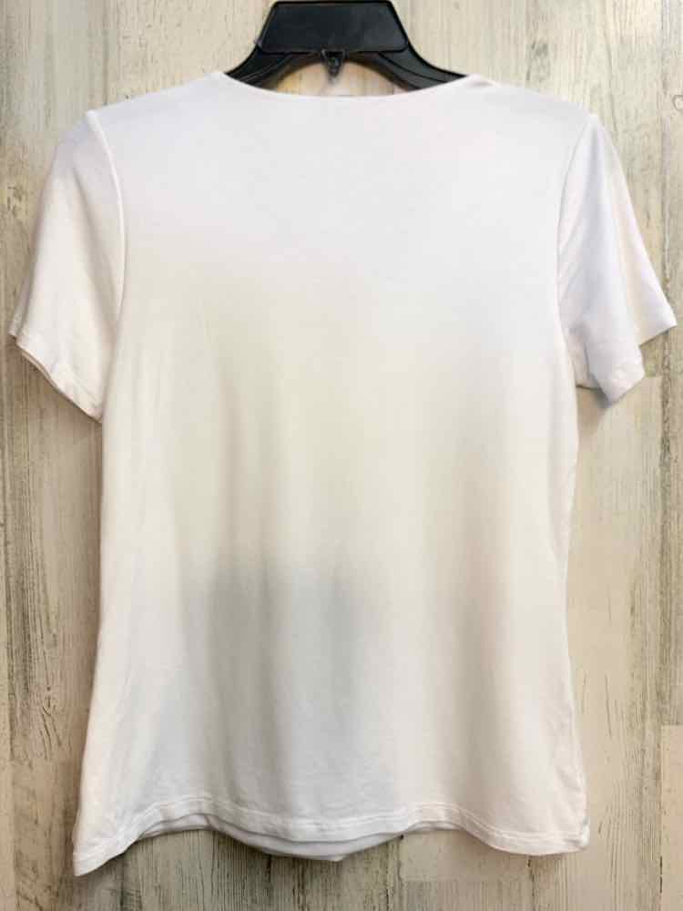 PRE-OWNED IN Tops Size S White SHORT SLEEVES TOP
