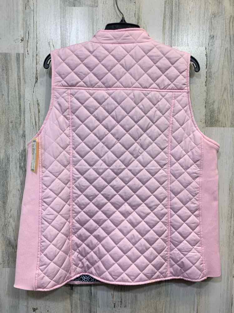 PRE-OWNED KIM ROGERS JACKETS / COATS Size XL Pink QUILTED Vest/ZIP UP /STRETCH S