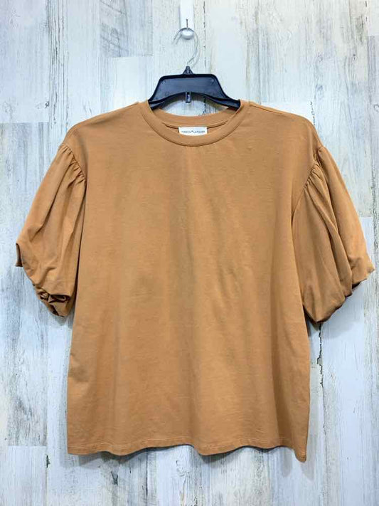 GIBSON & LATIMER Tops Size M Caramel PUFF SLEEVES TOP