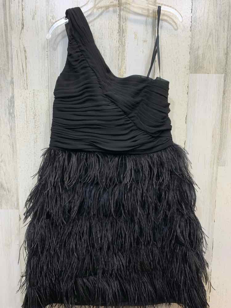 PRE-OWNED BEE DARLIN Dresses and Skirts Size 13/14 BLK/SILVER ONE SHOULDER Dress