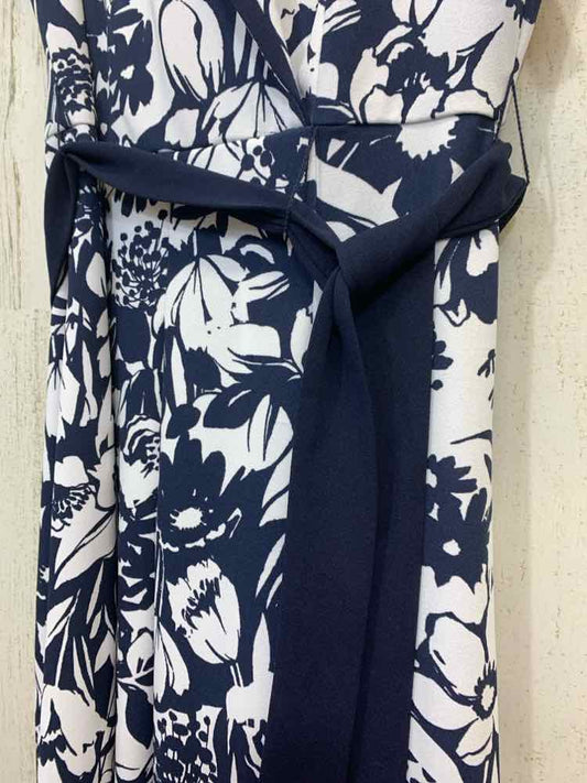 NWT SHELBY & PALMER Dresses and Skirts Size 10 NAVY/WHITE TROPICAL WRAP Dress/TR