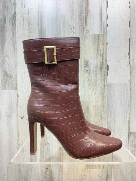 NWT ELANIE BROWN SHOES Shoe Size 8 Brown 8 SNAKE PRINT Shoes/MID BOOT GOLD BUCKL