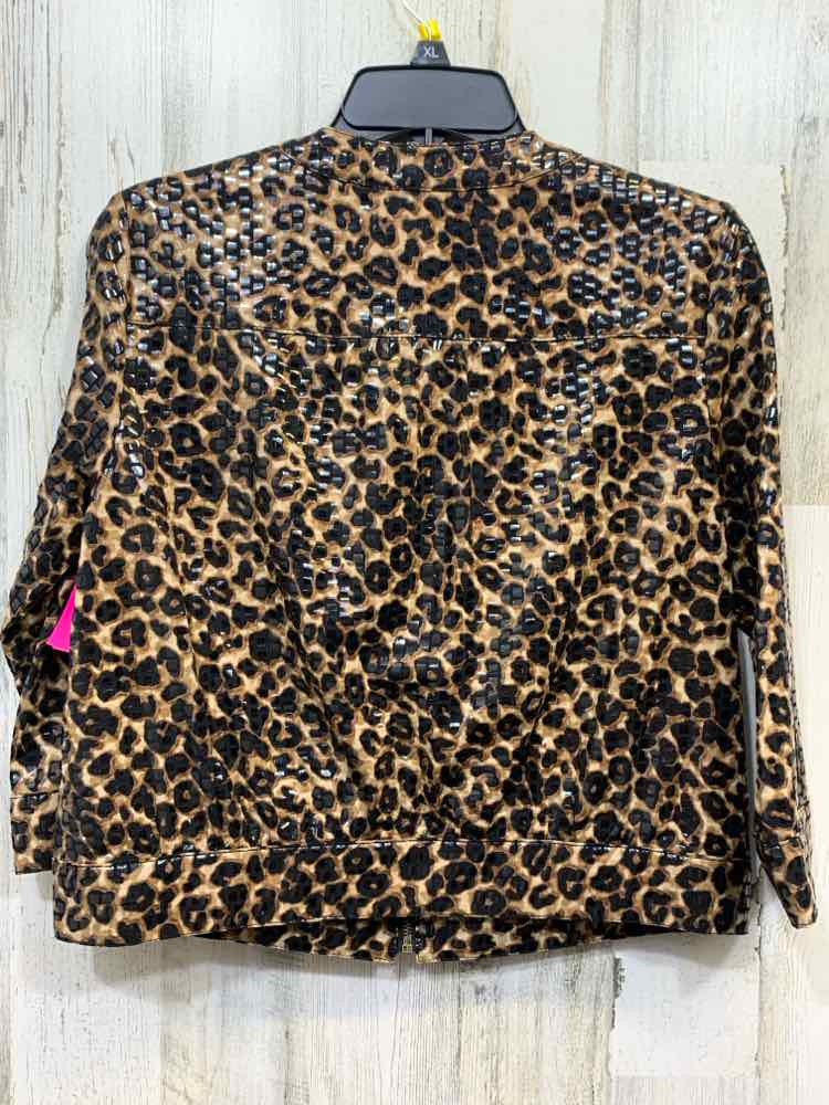 PRE-OWNED RUBY RD JACKETS / COATS Size 6P BROWN/BLACK CHEETAH JACKET Jacket/SPAR