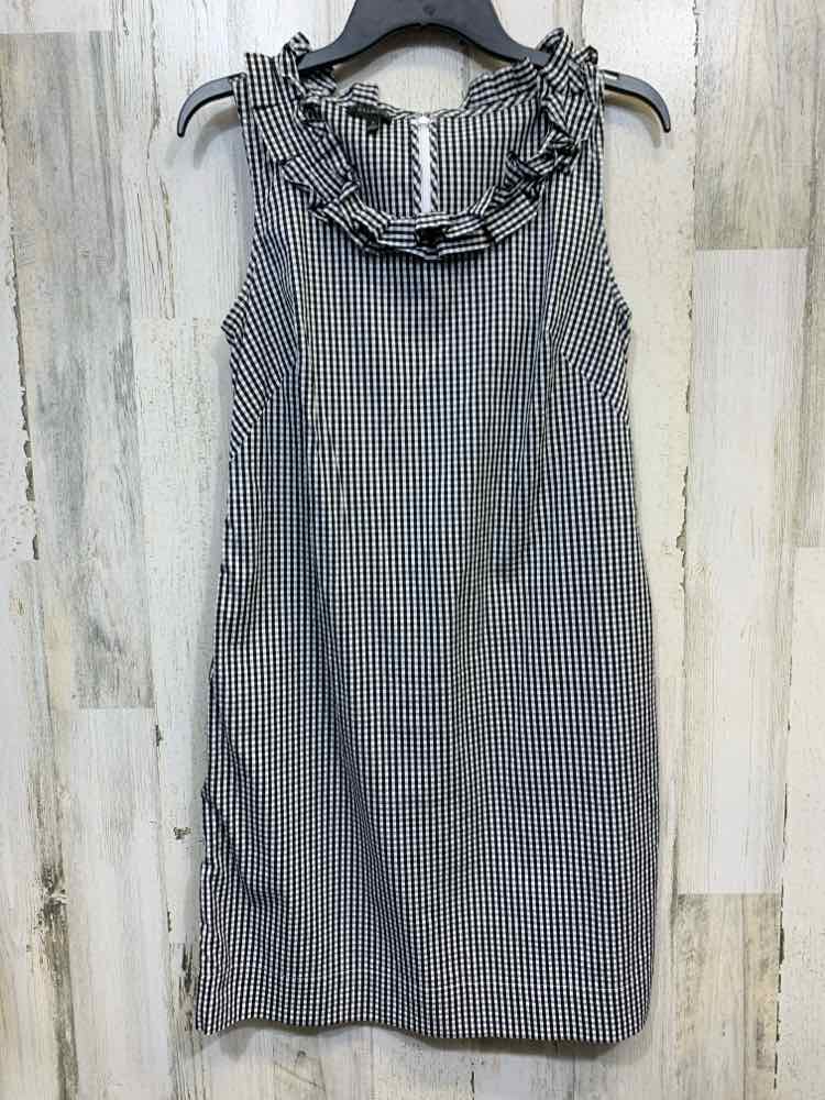 PRE-OWNED TALBOTS Dresses and Skirts Size 4 WHITE/BLACK Checkered SHEATH Dress/W