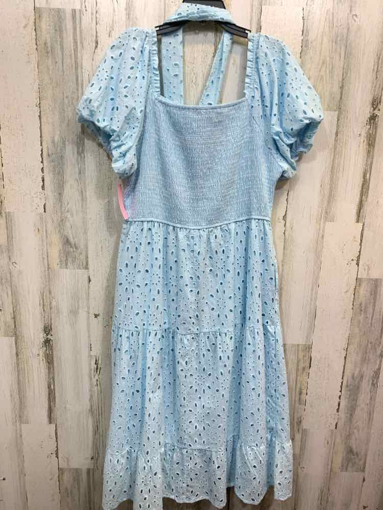 PRE-OWNED PRETTY GARDEN Dresses and Skirts Size XXL BABY BLUE Eyelet MAXI Dress/
