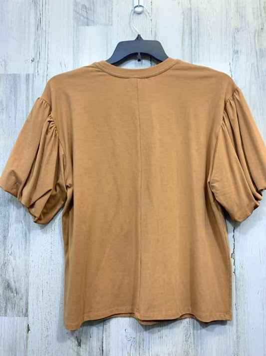 GIBSON & LATIMER Tops Size M Caramel PUFF SLEEVES TOP