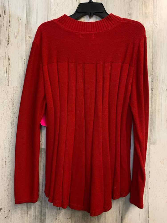 PRE-OWNED KIM ROGERS Tops Size XL Red LONG SLEEVES Sweater/CABLE KNIT