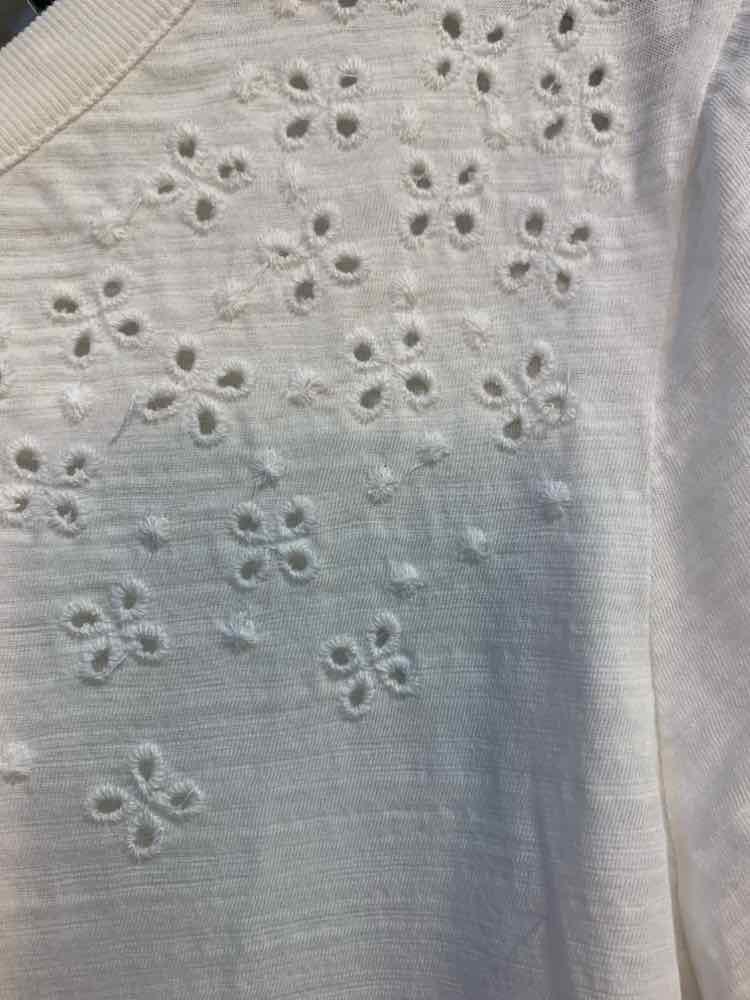 LAUREN RALPH LAUREN Tops Size M White Eyelet SHORT SLEEVES TOP