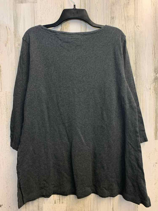 PRE-OWNED KAREN SCOTT Tops Size XL Gray LONG SLEEVES TOP