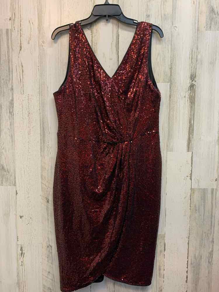 PRE-OWNED GRACE KARIN Dresses and Skirts Size XL BURGANDY Sequined PEGGED Dress/