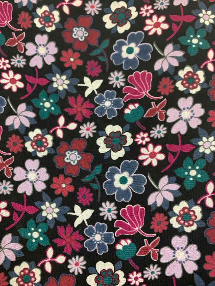 EXPRESS Dresses and Skirts Size S BLK/PUR/BLU FLOWERS LONG SLEEVES Dress