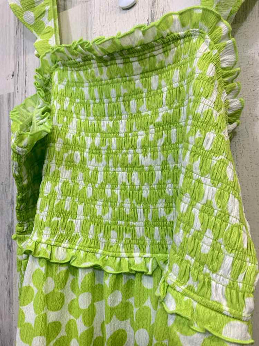 NWT CATO Dresses and Skirts Size 26/28 WHITE/NEON GREEN Floral MAXI Dress/TANK M