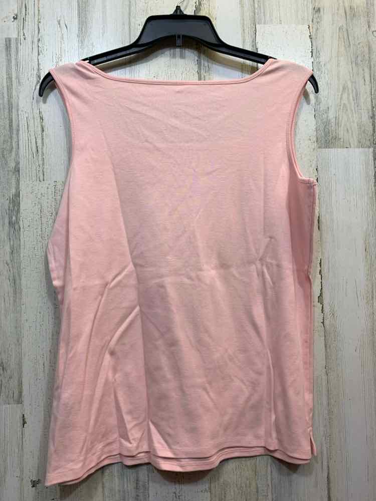 PRE-OWNED RUBY RD Tops Size 1X BABY PINK COTTON Solid SLEEVELESS Tank Top