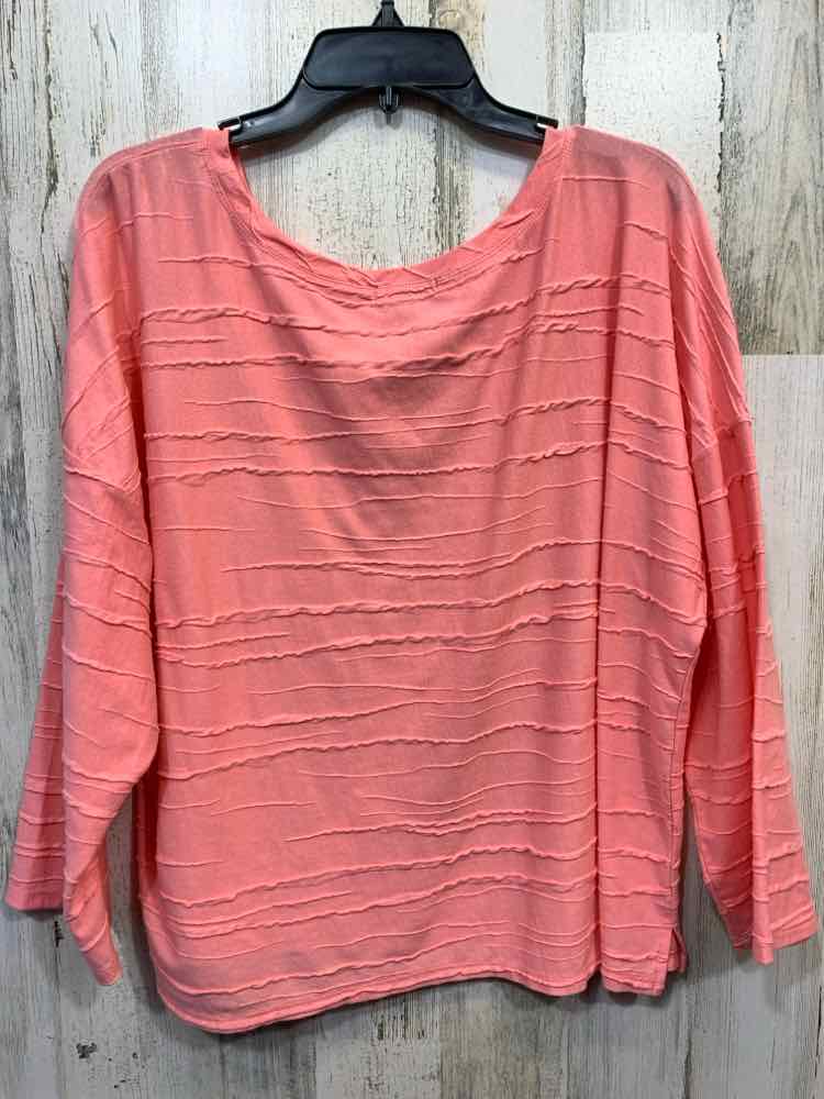 PRE-OWNED HABITAT Tops Size XL BABY PINK RIPPLE LONG SLEEVE Shirt/BABY PINK RIPP