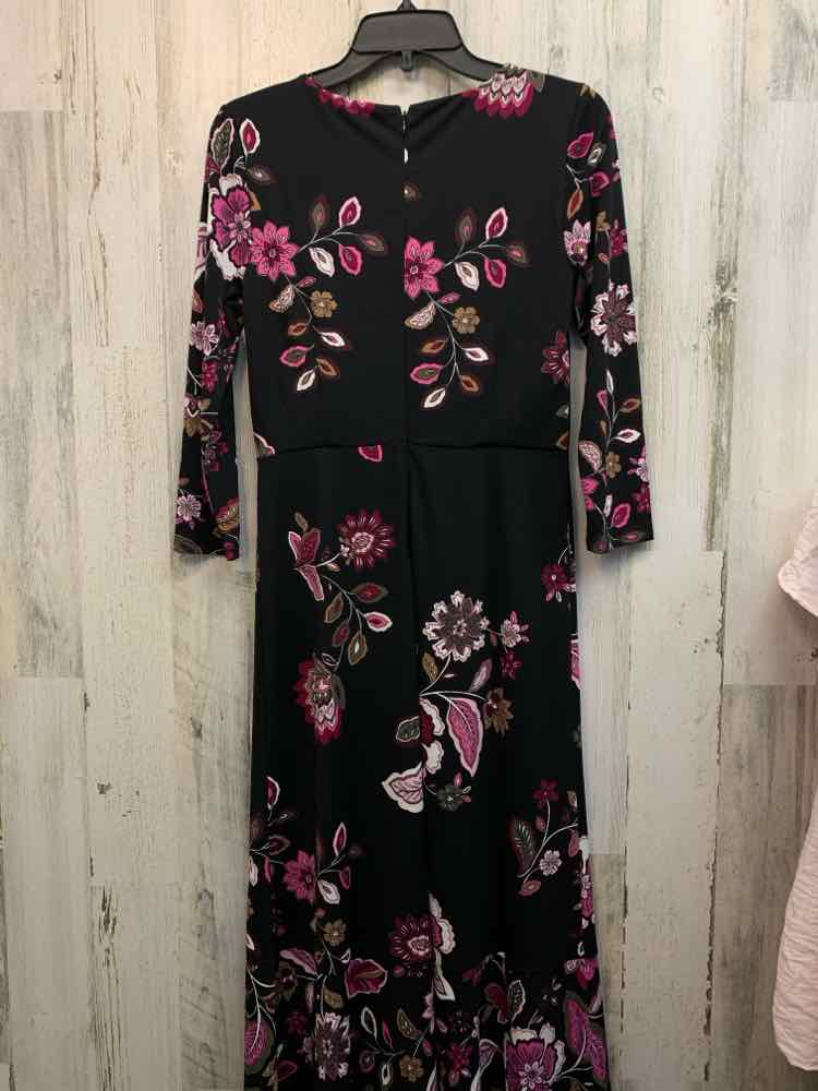 TALBOTS Dresses and Skirts Size 2 BLK/PUR/TAN Floral LONG Dress