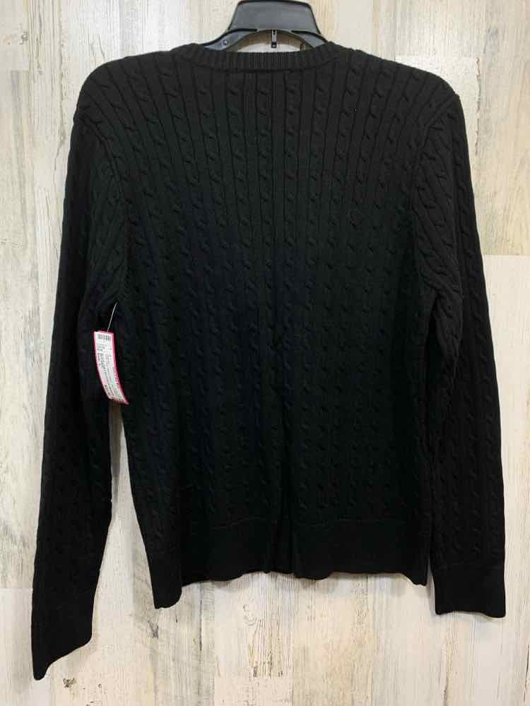 NWT WILLI SMITH Tops Size L Black CABLE BUTTON UP Sweater/BLACK CABLE BUTT
