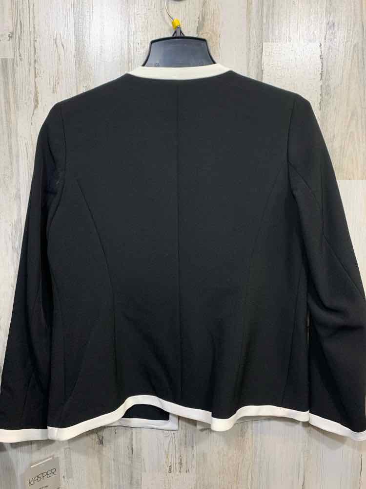 KASPER Size S JACKETS / COATS BLK/WHT LONG SLEEVE Jacket