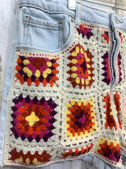 PRE-OWNED Size 13 SO BOTTOMS BRICK/YELLOW/PURPLE/ORANGE/BIEGE CROCHET Shorts/LIG