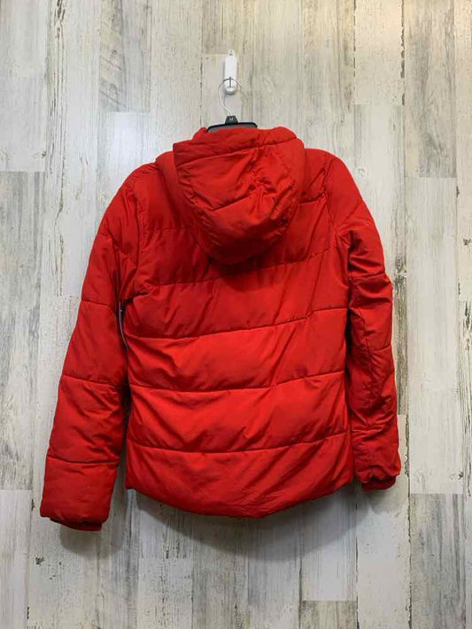PRE-OWNED ABERCROMBIE & FITCH JACKETS / COATS Size S Red Solid PUFFER Jacket/RED