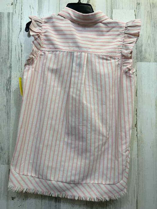NWT GIGIO Tops Size S WHITE/PINK Stripe BUTTON DOWN Blouse