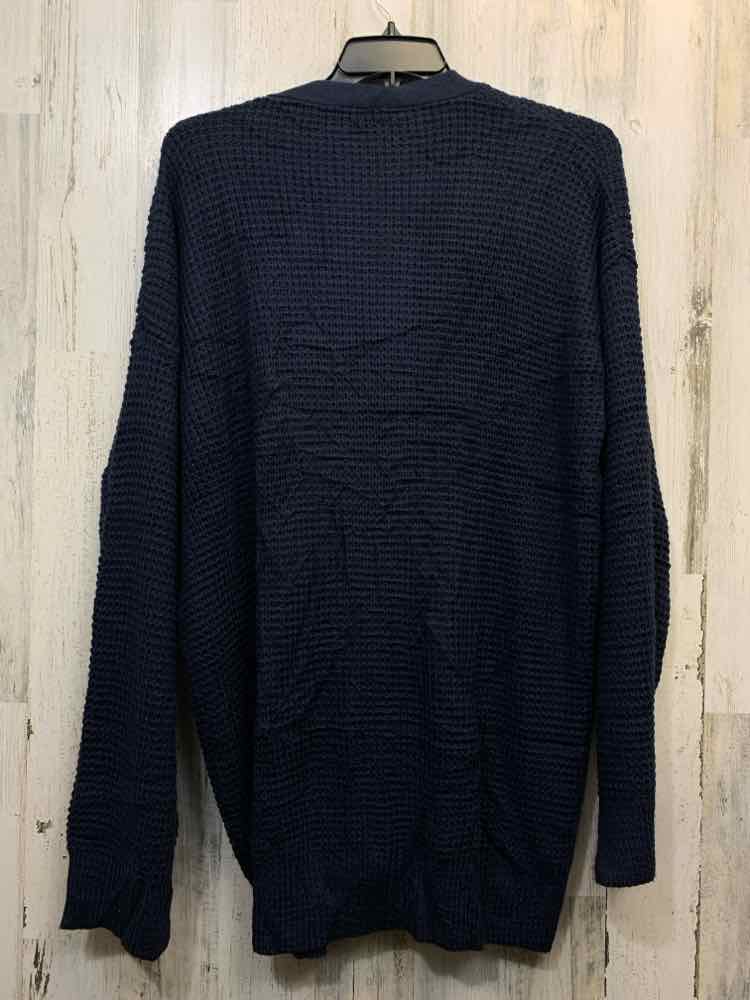 PRE-OWNED PLUS SIZES Size XXL NAVY BLUE LONG SLEEVES Cardigan/BUTTON UP