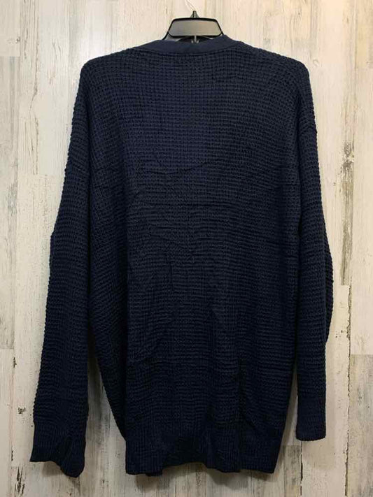 PRE-OWNED PLUS SIZES Size XXL NAVY BLUE LONG SLEEVES Cardigan/BUTTON UP