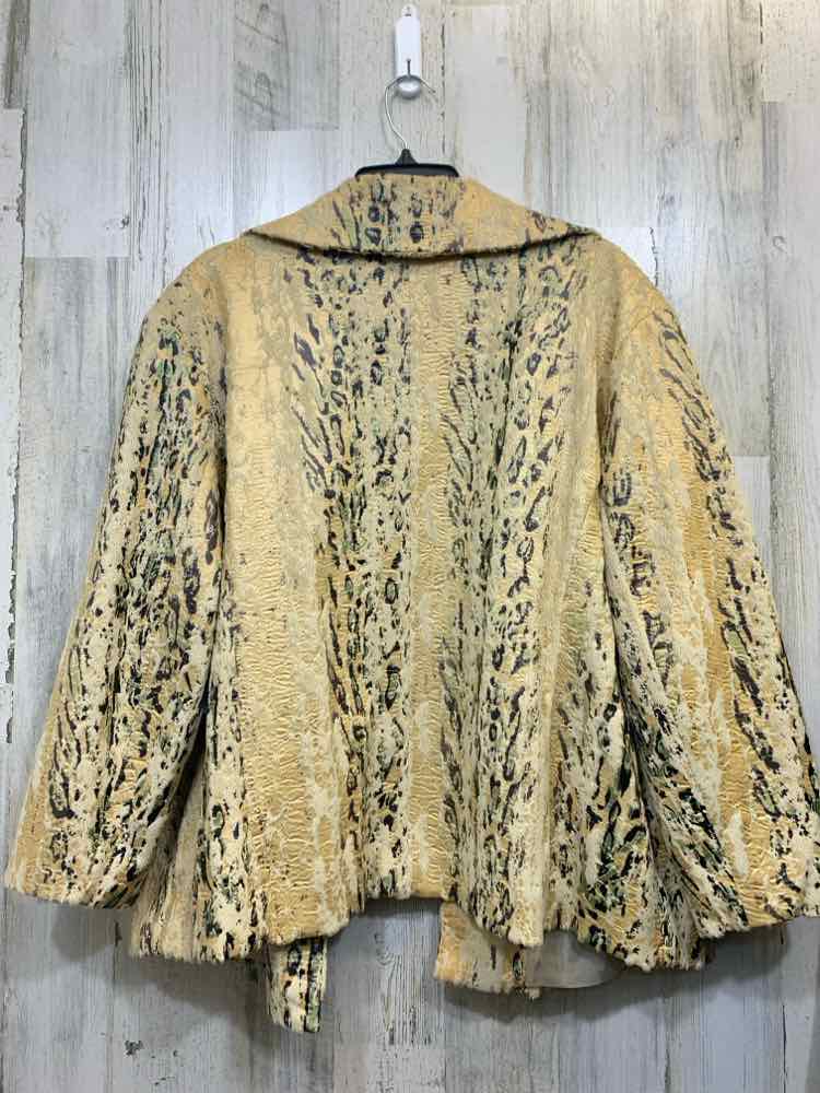 BIRCH HILL PLUS SIZES Size 2X YEL/BLK Animal Print JACKET Jacket