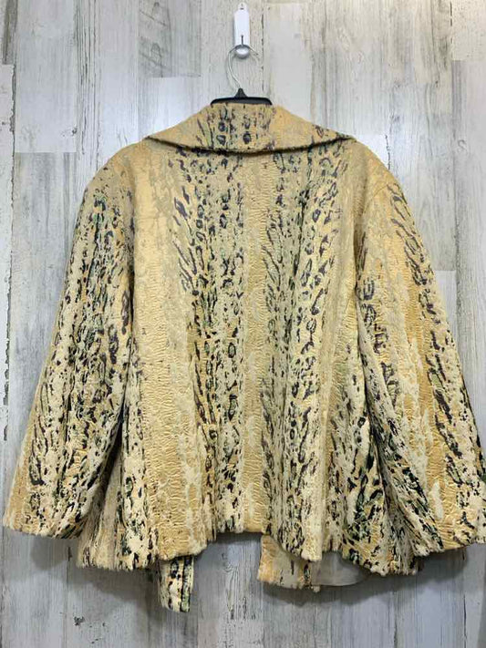 BIRCH HILL PLUS SIZES Size 2X YEL/BLK Animal Print JACKET Jacket
