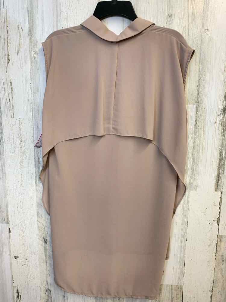 YA Tops Size M Tan SHEER SLEEVELESS Shirt