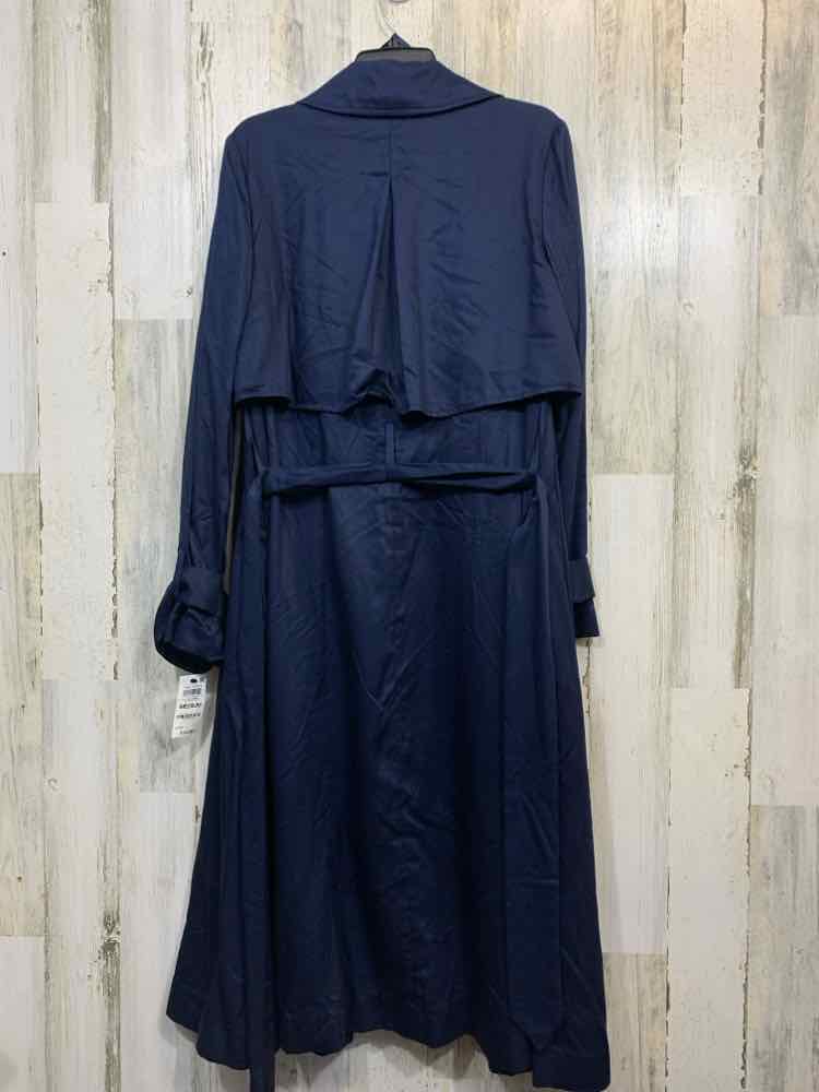 NWT ON 34TH Size M JACKETS / COATS Navy LONG SLEEVES FLAP TRENCH COAT