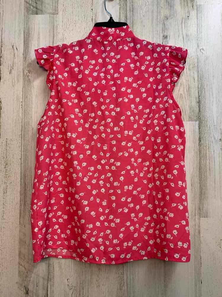PRE-OWNED TAMARA H. Tops Size S Pink Floral CAP SLEEVE TOP