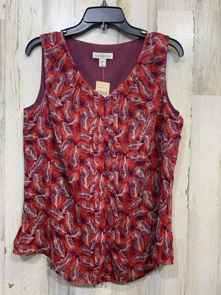 NWT COLDWATER CREEK Tops Size M PURPLE/ORANGE/LIGHT PEACH TROPICAL Tank Top/TROP