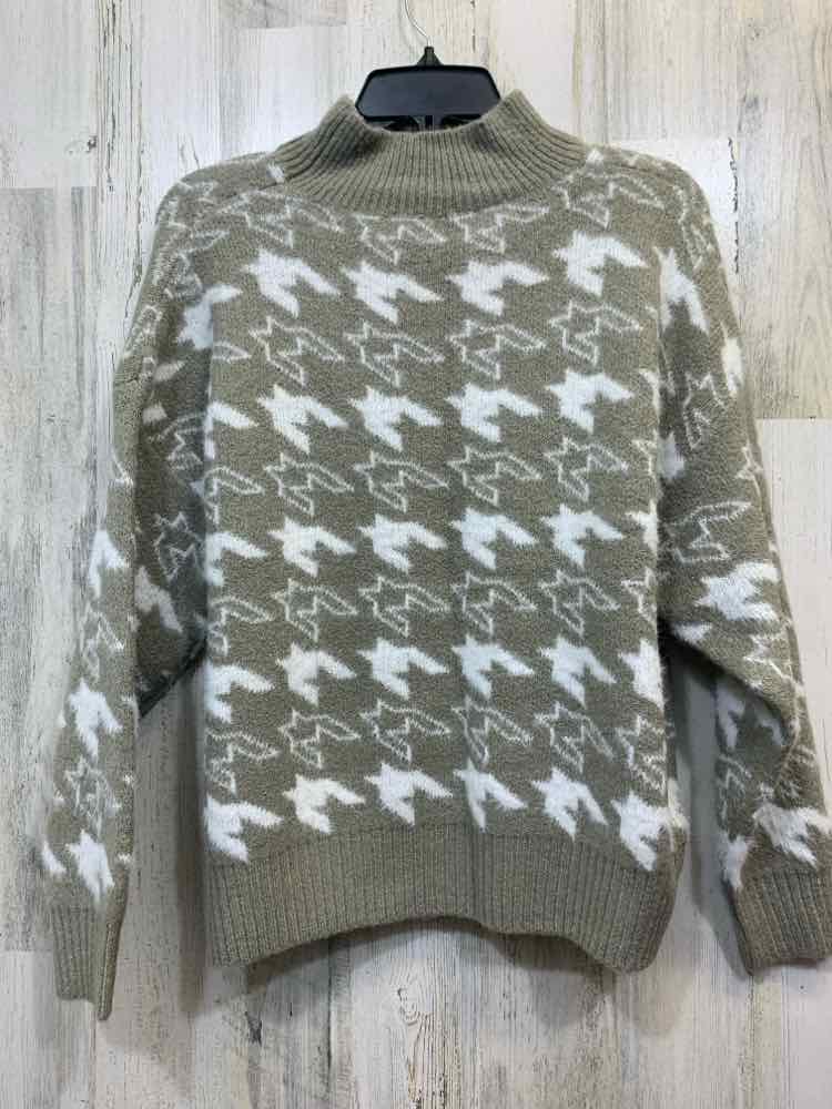 NWT DREAMERS Tops Size XS TAUPE/ CREAM Houndstooth SWEATER Sweater