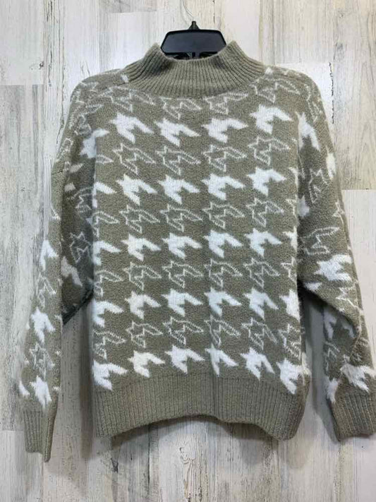 NWT DREAMERS Tops Size XS TAUPE/ CREAM Houndstooth SWEATER Sweater