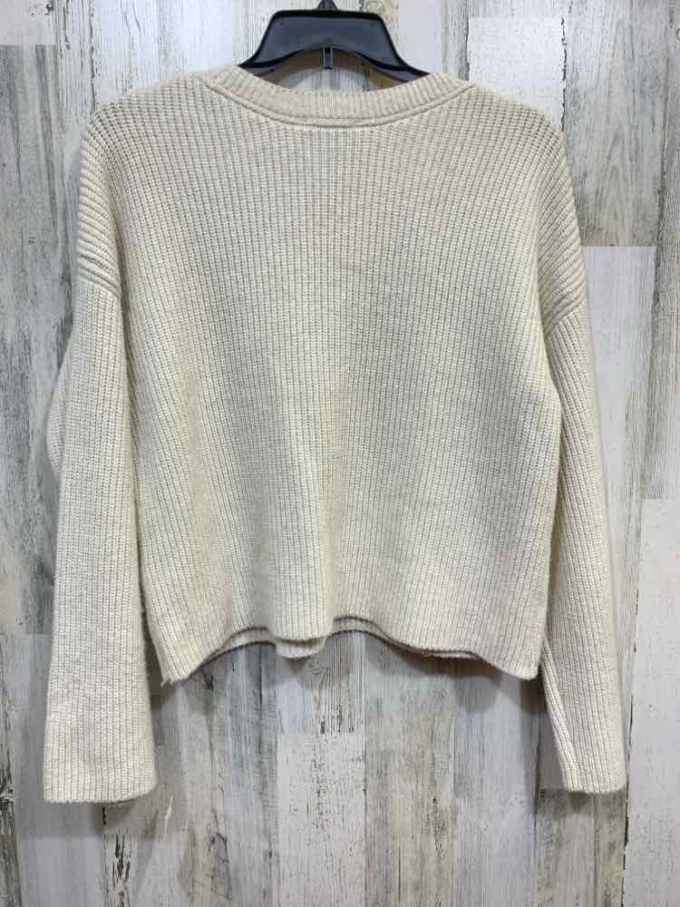 NWT ON 34TH Size L Tops Cream RIB KNIT LONG SLEEVES/CREW NECK SWEATER